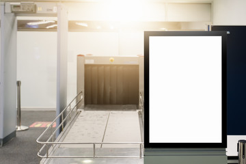 blank advertising billboard at airport.