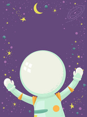 Naklejka premium Astronaut Background Illustration