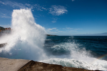 Fototapeta na wymiar breaking seawater, Bajamar, Tenerife, Spain