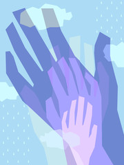 Poster Design Helping Hands Illustration