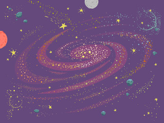 Outer Space Galaxy Illustration © BNP Design Studio