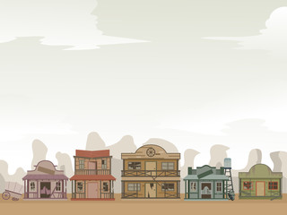 Old West Ghost Town Background Illustration