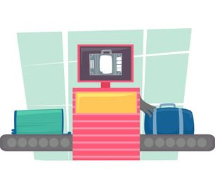 Baggage Xray Machine Illustration
