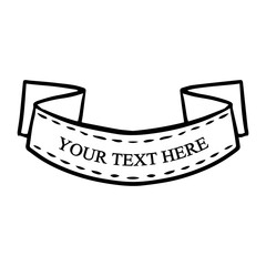 Beautiful colored ribbon. Realistic Ribbon with inscription:your text here