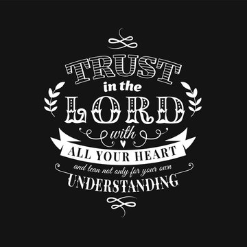 Christian proverb lettering vector composition in chalkboard style