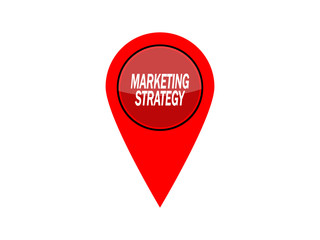  Red map pointer with text marketing strategy