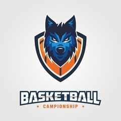 Wolf club basketball logo design