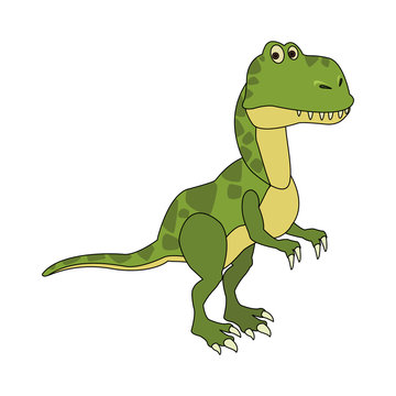 Trex dinosuar cartoon icon vector illustration graphic design