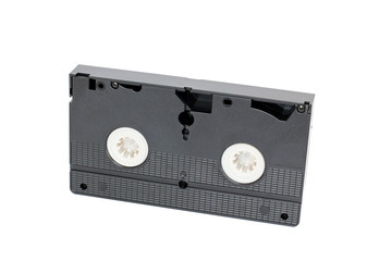 Videocassette on a white background. Cassette