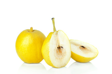 pear slice isolate on white background