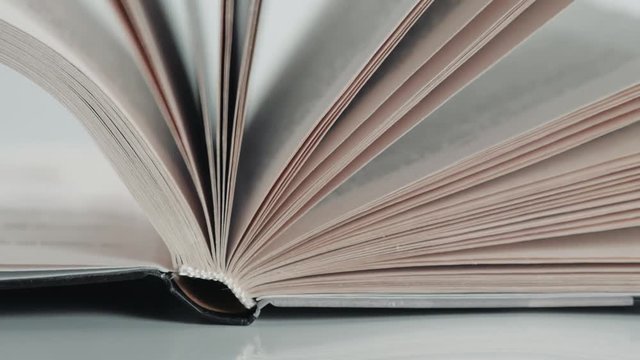 Close up on open book pages daily notebook