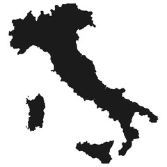 Map of Italy in gray on a white background