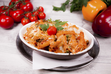 Nudelauflauf, Auflauf