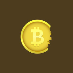 Cracked Bitcoin coin