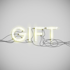 Neon electric word type, vector illustration.