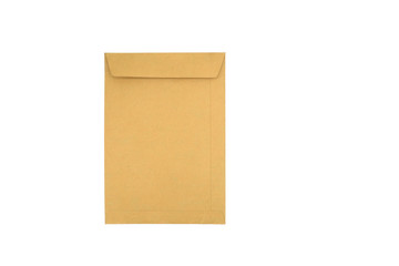 brown envelope document isolated on white background.