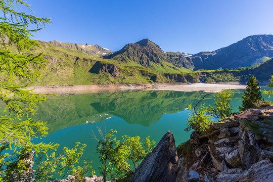 lake Ritom in canton ticino Piora valley