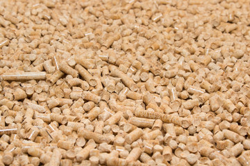Wood pellets. Granules from forestry waste
