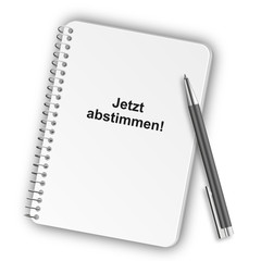 Notizblock Hochformat 05 - Jetzt abstimmen