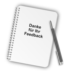 Notizblock Hochformat 05 - Danke für Ihr Feedback