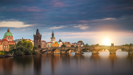 Fototapeta na wymiar Charles Bridge in the Old Town of Prague, Czech Republic