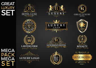 Great Luxury Set, Royal and Elegant Logo Template Vector Design Eps 10