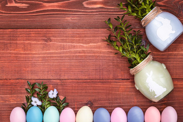 a festive Easter composition. view from above. concept of the spring and the feast of the Passover