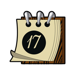 17 day on calendar icon vector illustration graphic design