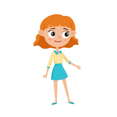 Stylish hipster girl, cartoon vector illustrations isolated on white