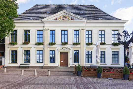 Town hall Esens full shot cloudy