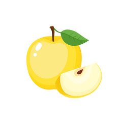 Bright vector set of colorful juicy apple.