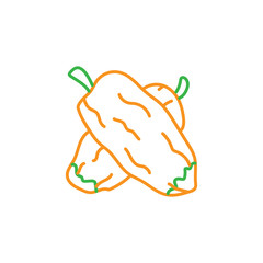 Date fruit. Simple monoline icon style for muslim ramadan and eid al fitr celebration.