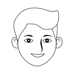 Obraz na płótnie Canvas Man smiling face cartoon icon vector illustration graphic design
