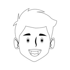 Man smiling face cartoon icon vector illustration graphic design