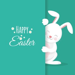 Happy easter day with easter bunny