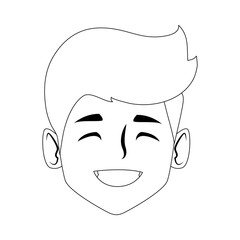 Man smiling face cartoon icon vector illustration graphic design