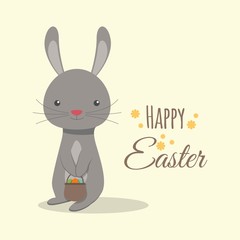 Cute of Easter bunny with easter egg chart