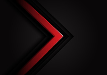 Obraz premium Abstract red arrow 3D on black design modern futuristic vector background illustration.