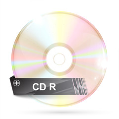 CD/DVD on white background, vector illustration