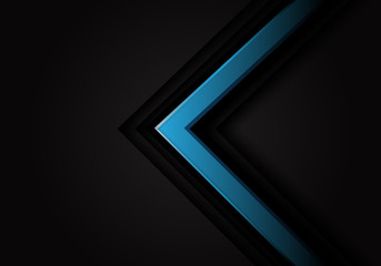 Abstract blue arrow 3D on black design modern futuristic vector background illustration.