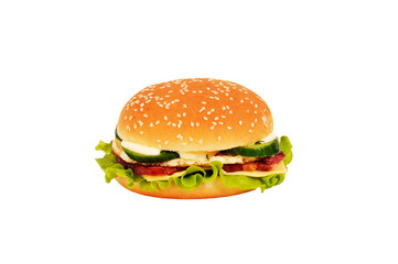 Tasty burger isolated on white