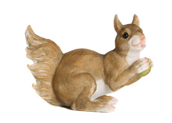 Obraz premium Two porcelain figurines of squirrel. White background
