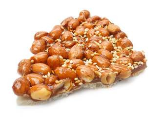 Granola bar. Isolated over white background .