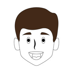 Man smiling cartoon icon vector illustration graphic design