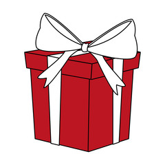 Gift box present with ribbon icon vector illustration graphic design