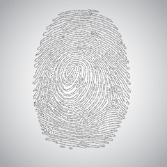 Fingerprint made by binary code, vector.