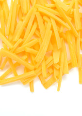 processed sliced cheese isolated on white