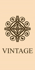 Vintage ornamental logo. Template for design