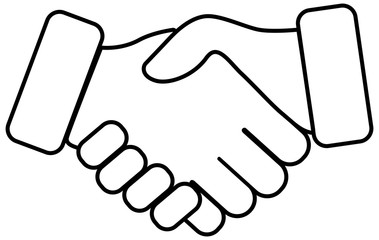 Hand shake black vector icon