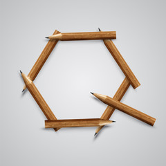 A letter made by pencil, vector.